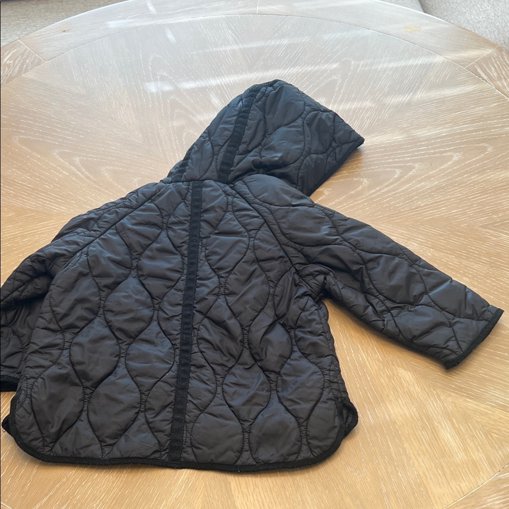 Zara Kids Black Hooded Puffer Jacket - Picture 2 of 2